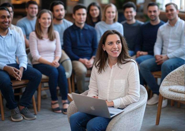 a group of professionals talking about personal branding