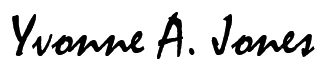 Yvonne A. Jones - Mistral Font Signature