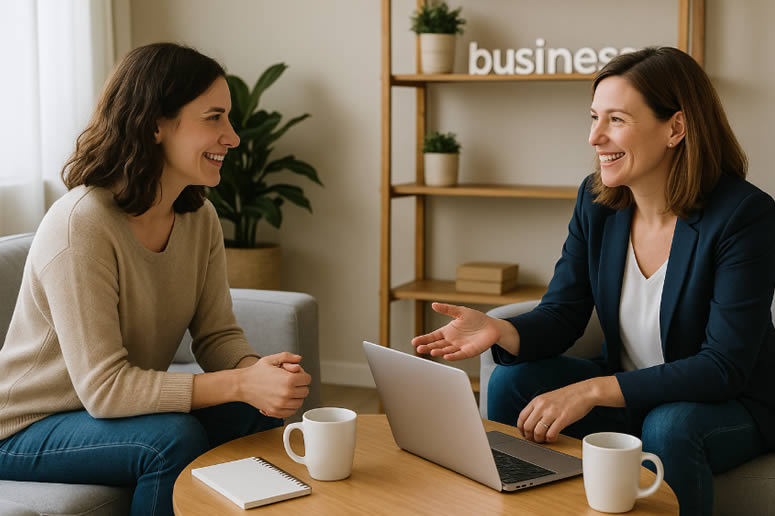 business women talking about how to retain customers in a competitive market