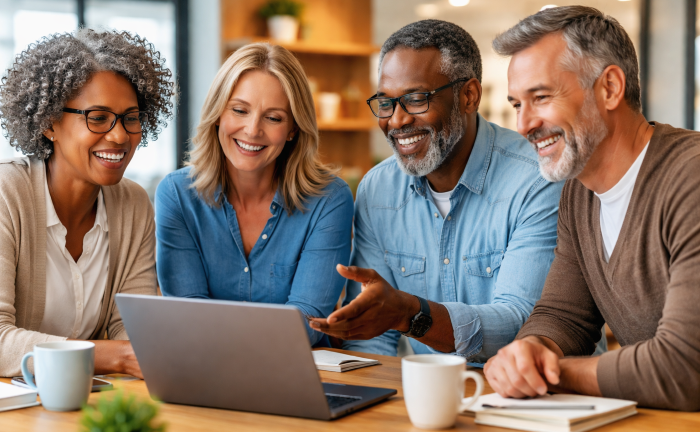 collaborative discussion in a modern office - building trust online