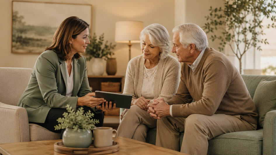 senior living personnel presenting follow-up emails