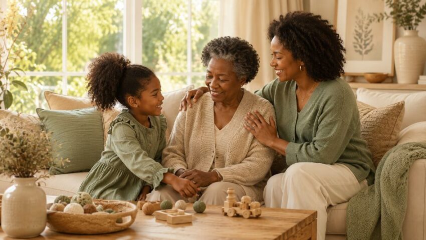 three generations, one loving moment